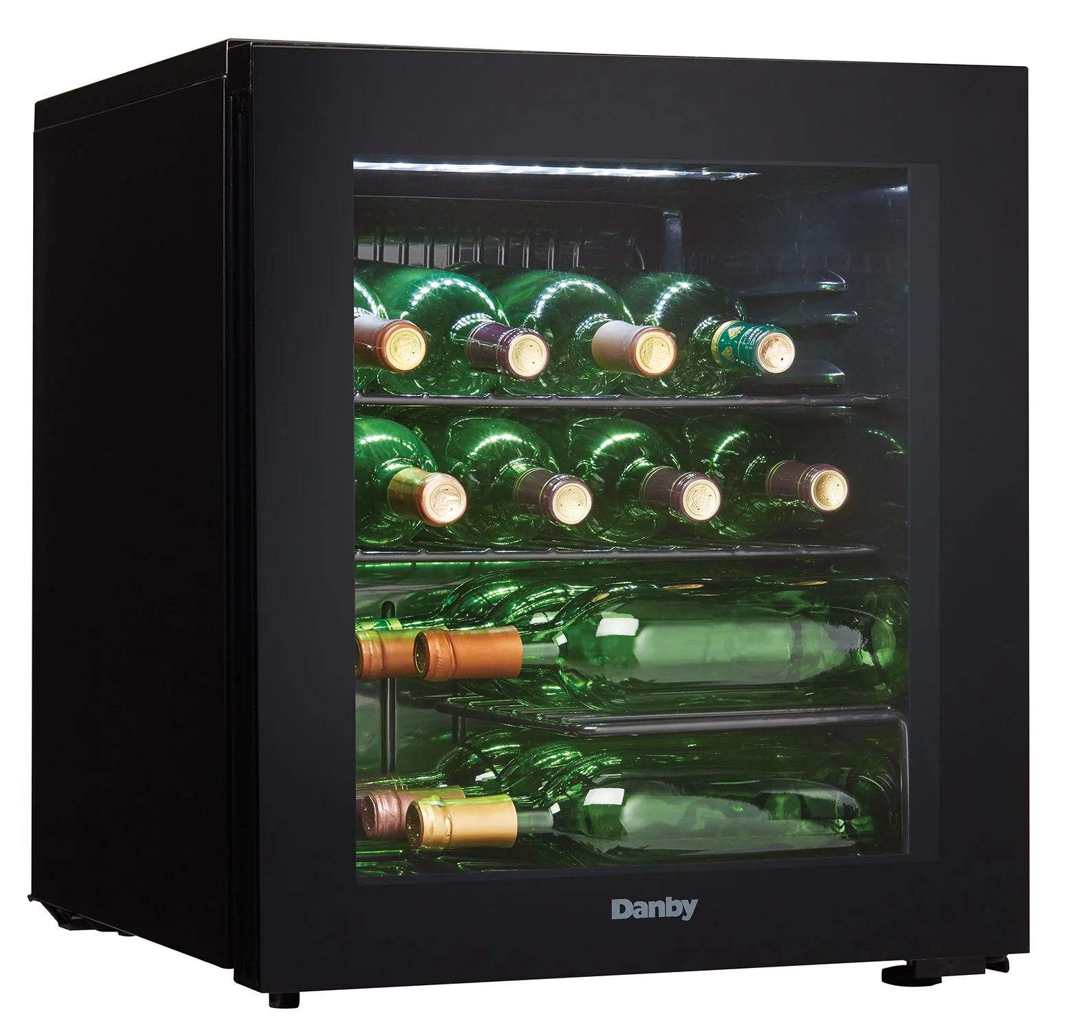Danby DWC018A1BDB 1.8 Cu. Ft. /16 Bottle Free-Standing Counter-top Design Wine Cooler for Red or White Wine, in Black