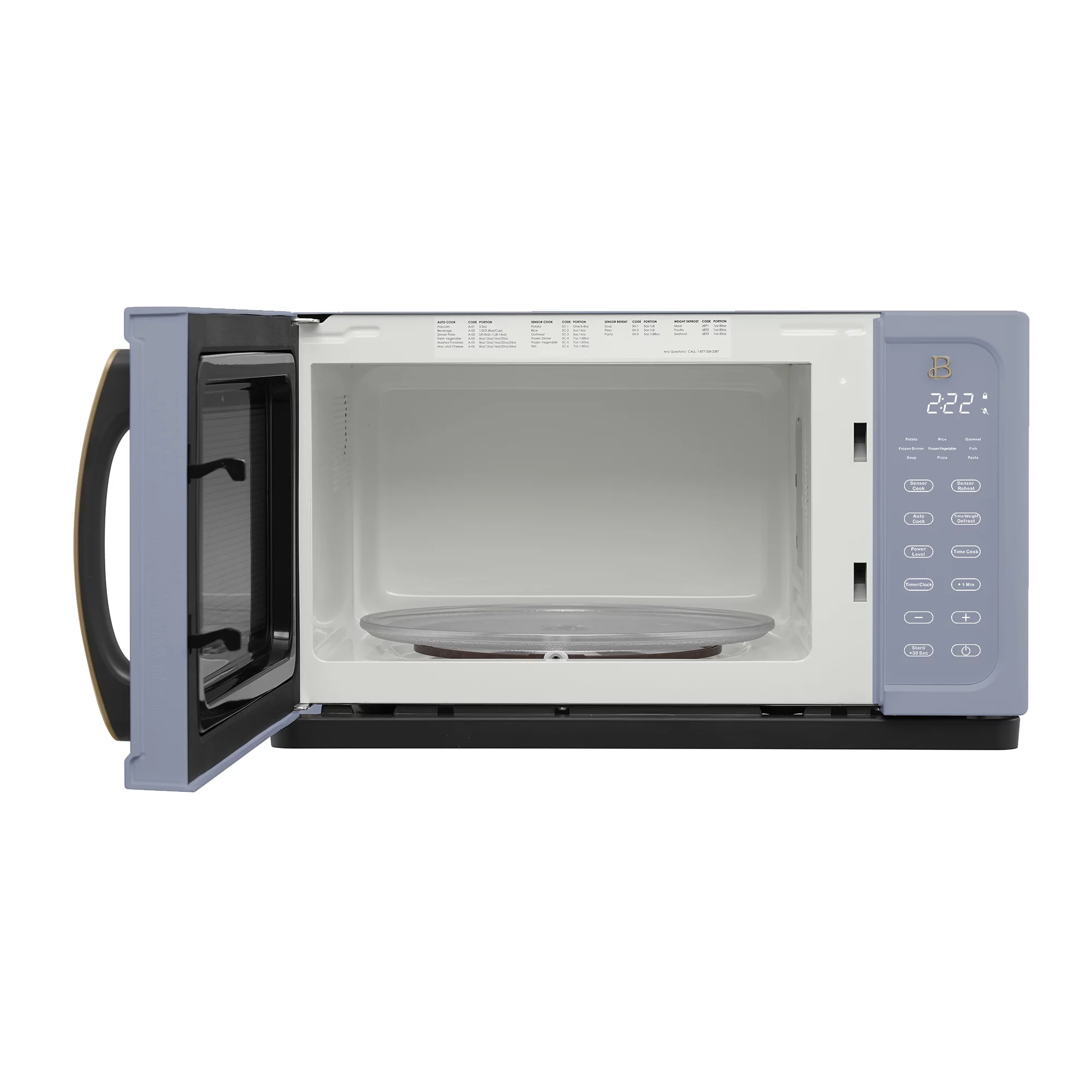 Beautiful 1.1 Cu ft 1000 Watt, Sensor Microwave Oven, White Icing by Drew Barrymore, New