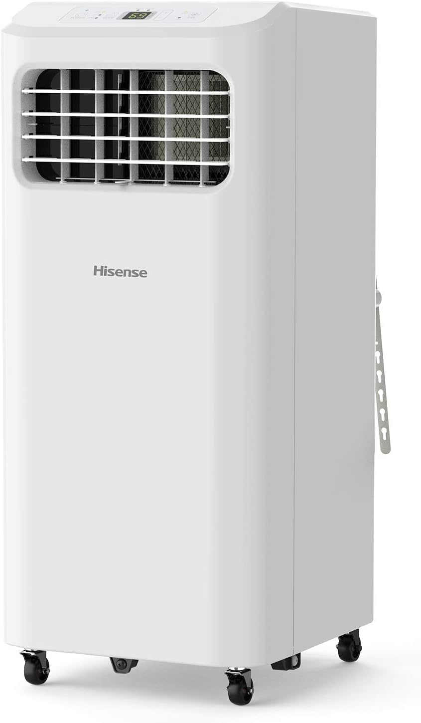 Hisense Portable Air Conditioner 250-Sq.ft 6000 BTU 115-Volt White AP0621CR1W, Ultra-Slim Portable Air Conditioner