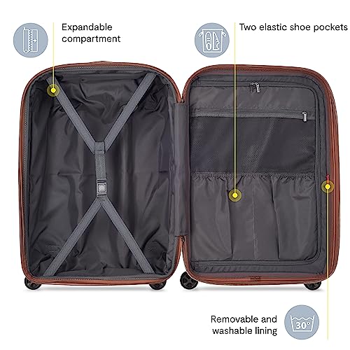 DELSEY Paris St. Tropez Hardside Expandable Luggage with Spinner Wheels, Black, Carry-on 21 Inch