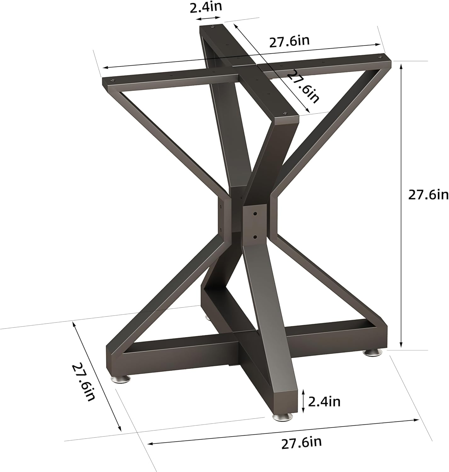 28" Metal Table Base,Modern Pedestal Dinning Table Legs with Suction Cups,Metal Modern Coffee Table,for DIY Coffee Table, Dining Table, Desk Fits Glass, Marble, and Wood Tops