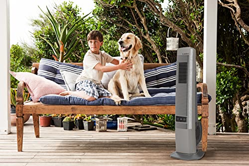 Lasko 42" Portable Outdoor Tower Fan with Bluetooth Technology for Decks, Patios and Porches with 4 Speeds, Night Mode, Internal Oscillation, Black, YF200, Large