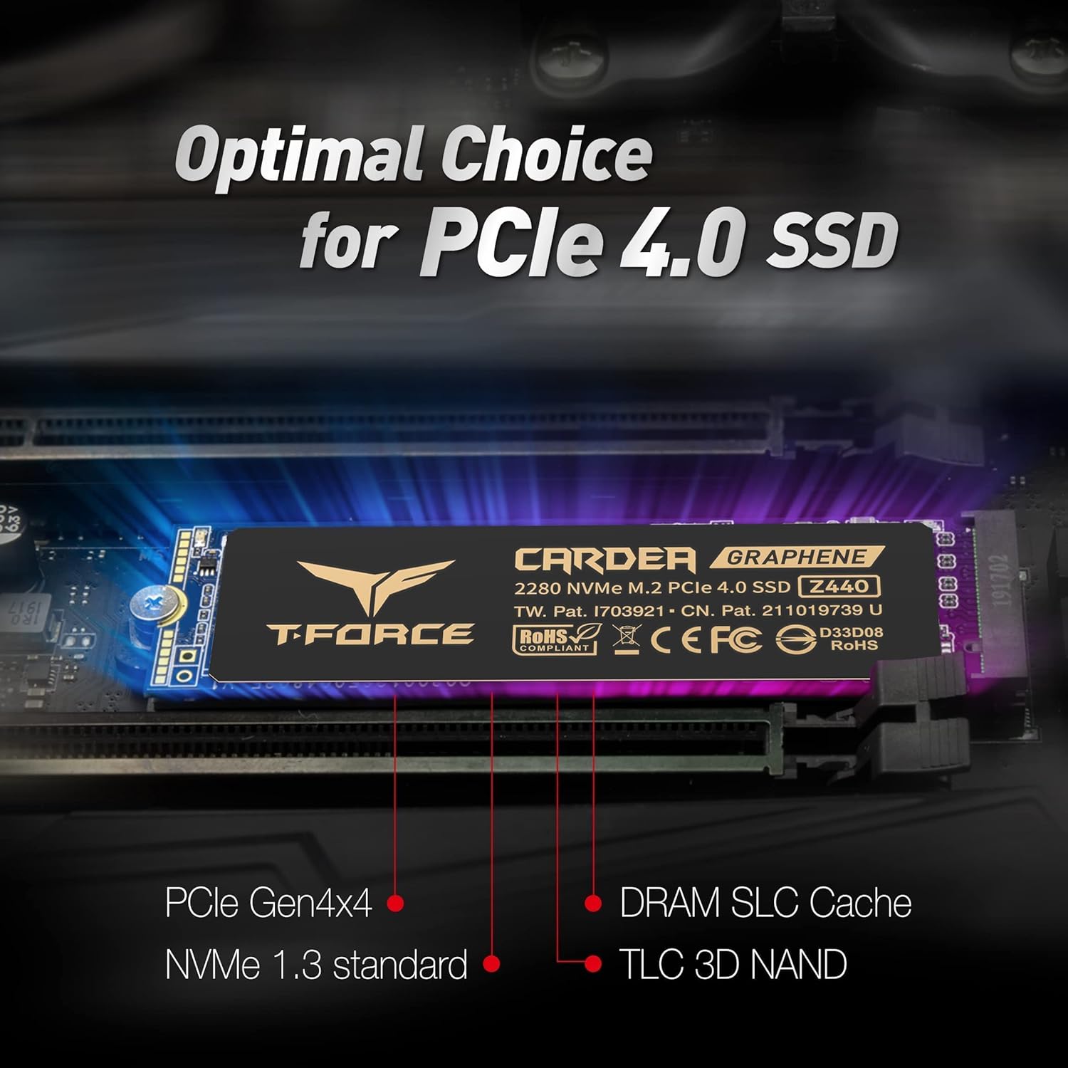 TEAMGROUP T-Force Vulcan DDR5 32GB Kit (2x16GB) 5200MHz (PC5-41600) CL40 Desktop Memory FLBD532G5200HC40CDC01 Bundle with CARDEA Zero Z440 1TB NVMe PCIe Gen4 M.2 2280 Gaming SSD TM8FP7001T0C311