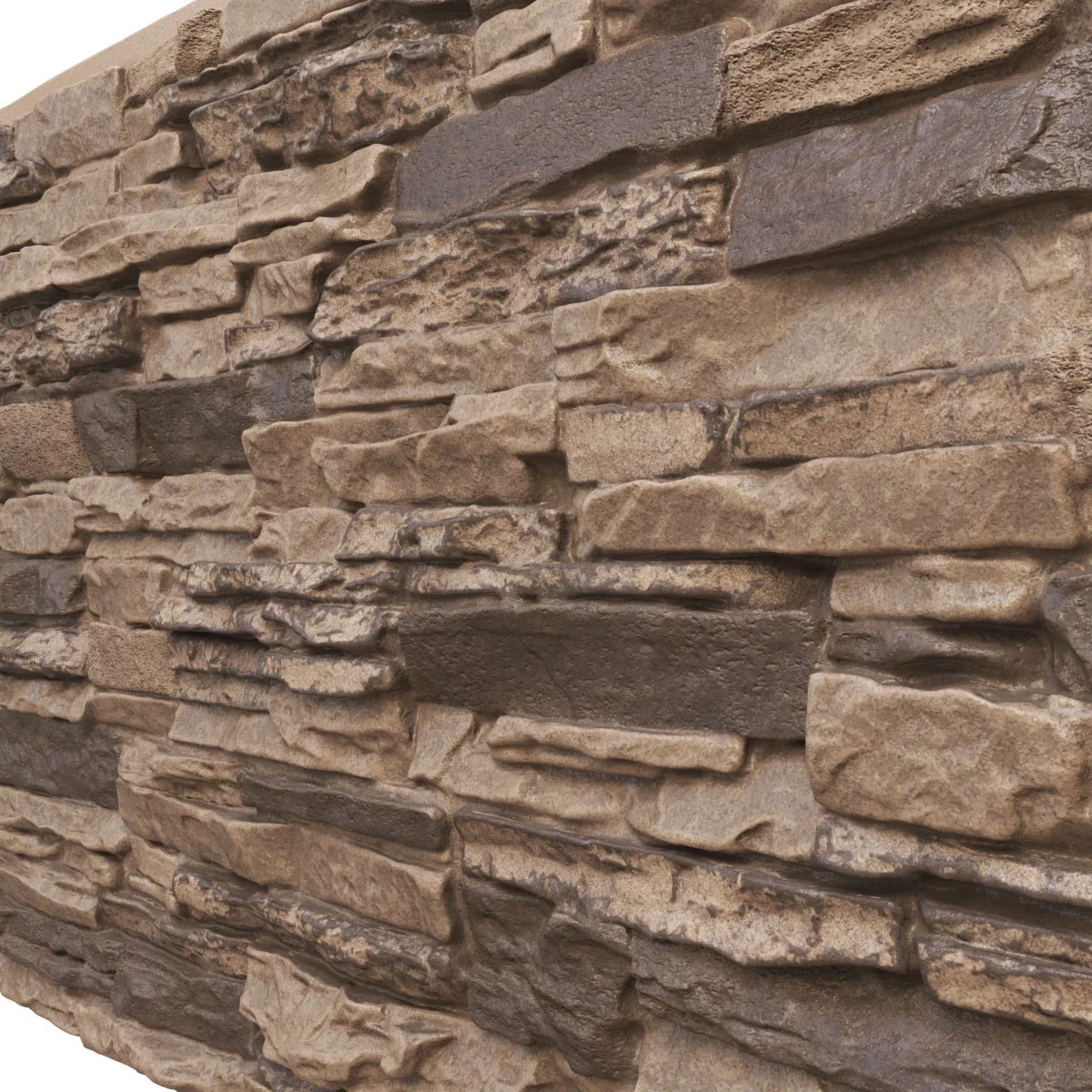 Ekena Millwork 45.75"W x 24.50"H x 1.25"D Canyon Ridge Stacked Stone, StoneWall Faux Stone Siding Panel, Smokey Ridge - Curated Treasures Market