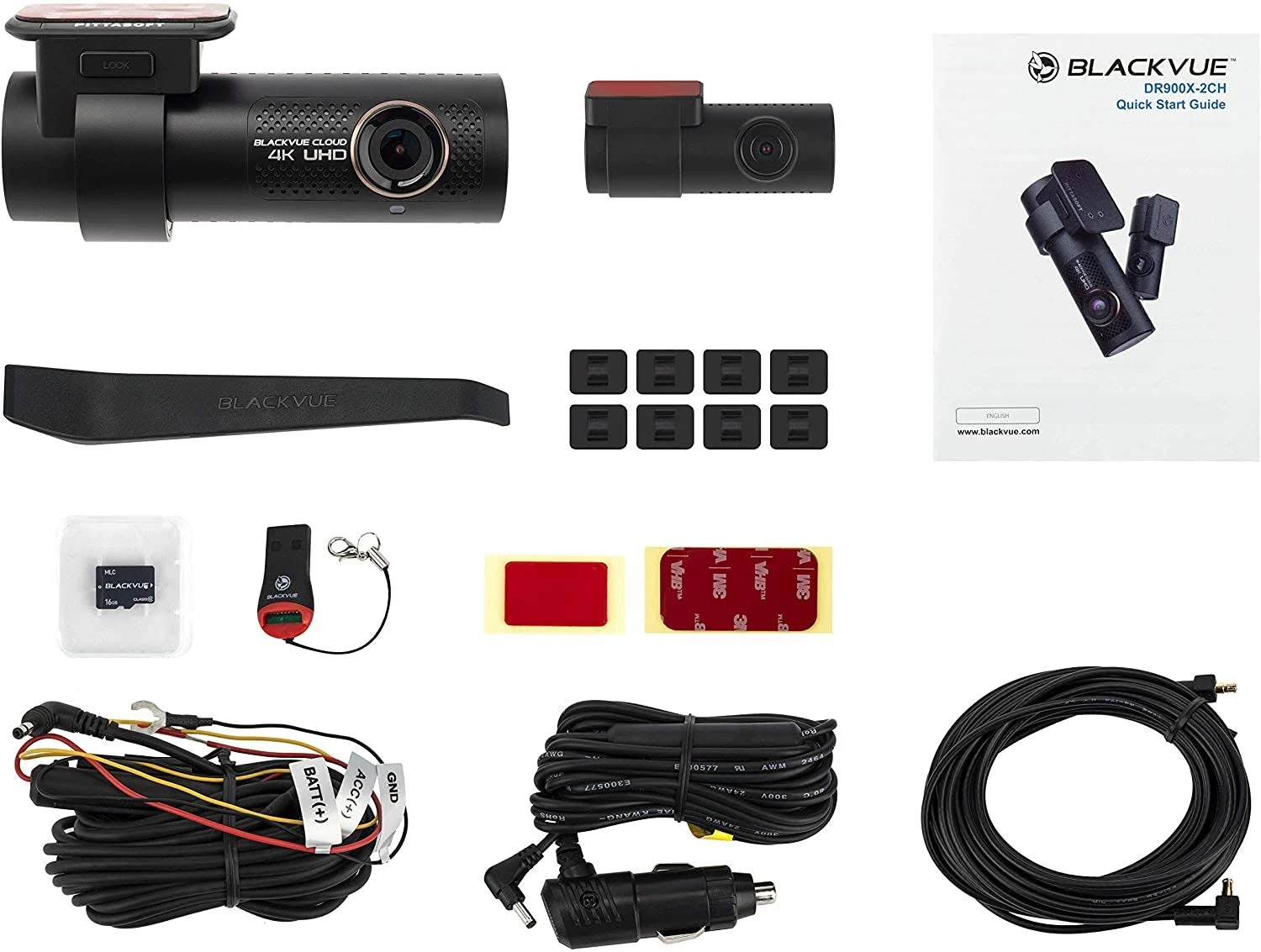 BlackVue DR900X-2CH | 4K UHD Cloud Dashcam | Built-in Wi-Fi, GPS, Parking Mode Voltage Monitor (32GB, 64gb, 128gb, 256GB) 128GB