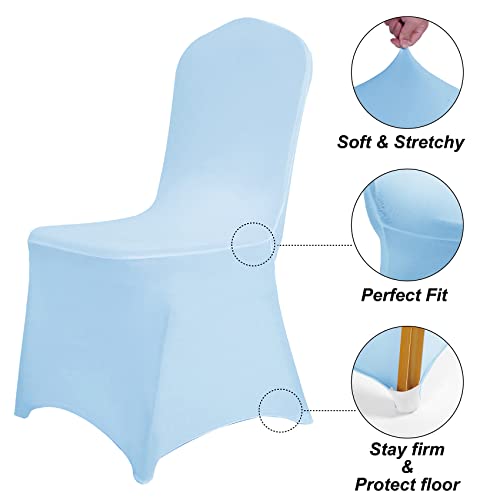 Waterproof Polyester Spandex Chair Cover (100PCS, Black) - Stretch Dining Chair Covers, Protector for Party, Banquet, Wedding Event, Hotel, Indoor/Outdoor Use