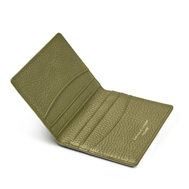 Aspinal of London Ladies Green Double Fold Credit Card Holder