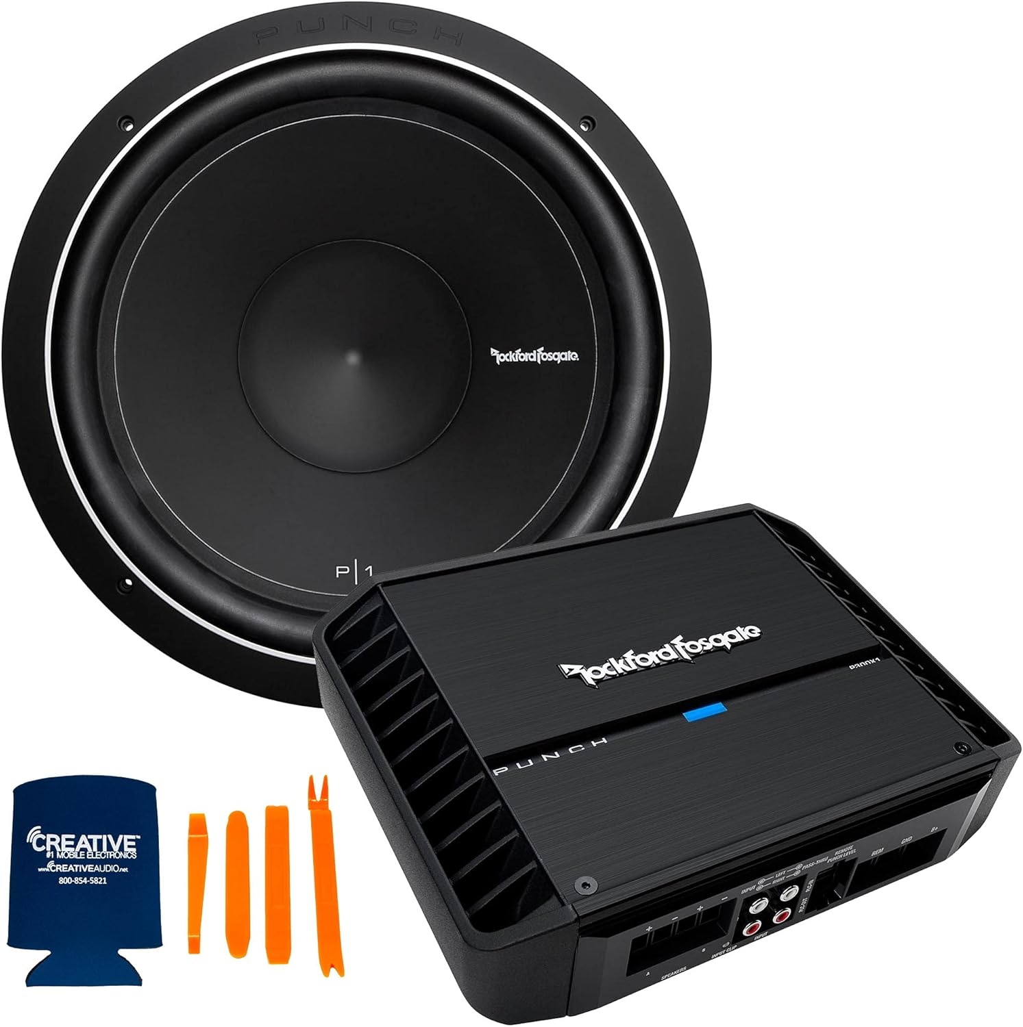 Rockford Fosgate P1S2-15 15" Subwoofer- SVC (2-Ohm), and a P300X1 Mono Amplifier - 200x1 @ 4-Ohm, 300x1 @ 2-Ohm