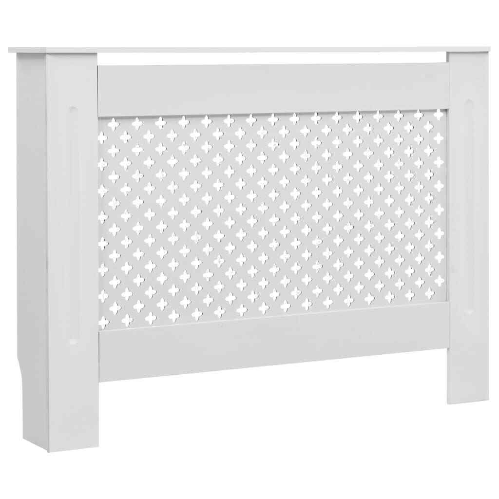 vidaXL Radiator Cover White 44.1&ldquo;x7.5&rdquo;x32.1&ldquo; MDF Heater Heating Side Cabinet