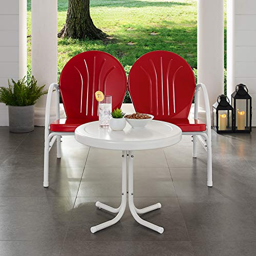 Crosley Furniture Griffith 2-Piece Metal Outdoor Conversation Set with Table and Loveseat - Grasshopper Green