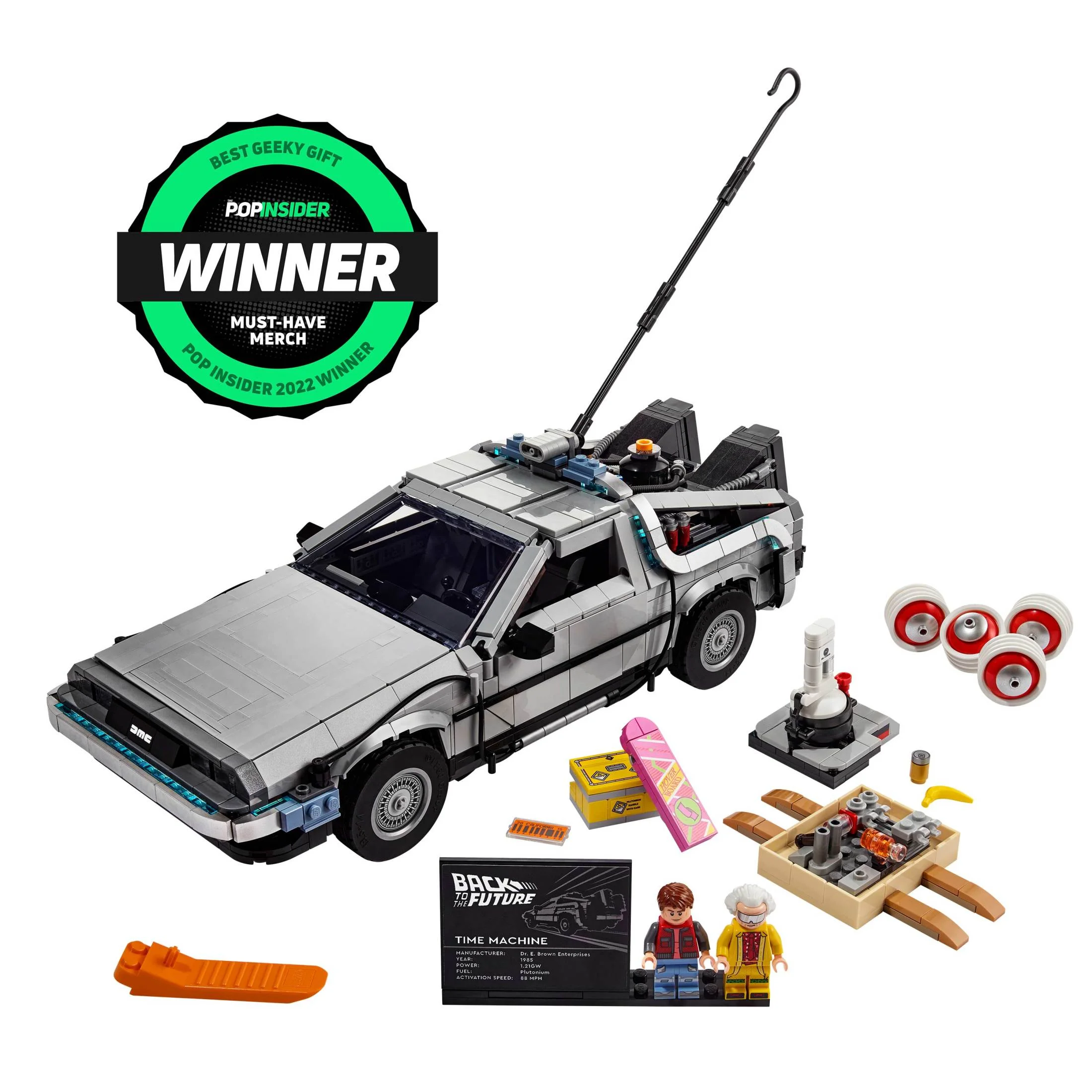 LEGO Icons Back to the Future Time Machine 10300, Model Car Building Kit, Based on the DeLorean from the Classic Movie