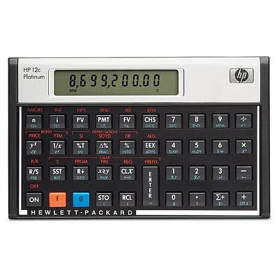 HP 12c Platinum Financial Calculator - Carbonite/Silver