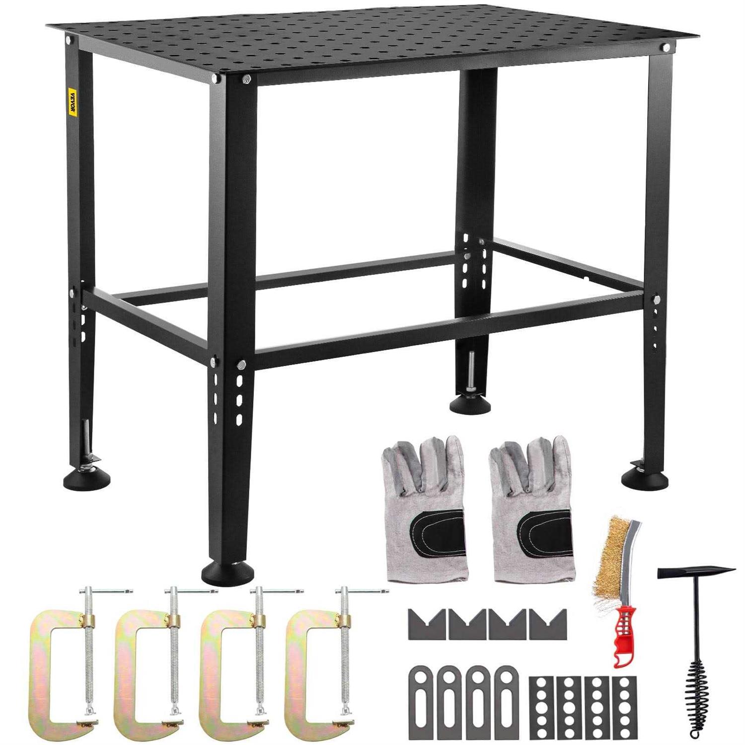 VEVOR Welding Table 36 x 24 Adjustable Workbench 0.12 Thick Industrial Workbench - Shop Hardware Tools Online Store