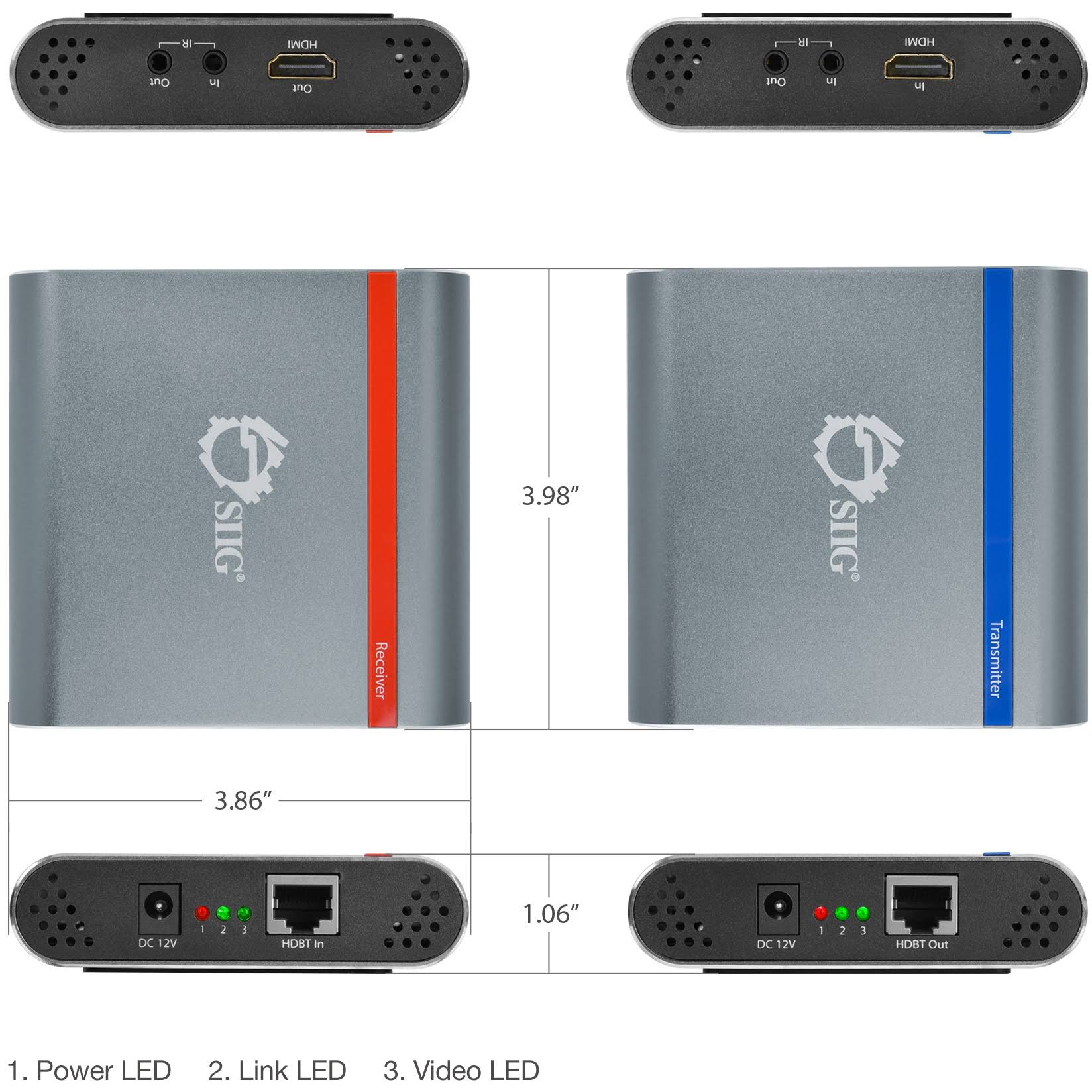 SIIG HDMI 4K HDBaseT Extender Over Single Cat5e/6 Cable with IR Control - A/V/Infrared Extender