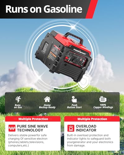 PowerSmart 2350-Watt Portable Inverter Generator, Parallel Capability, CARB Compliant, Outdoor Generator for Camping, Home Use