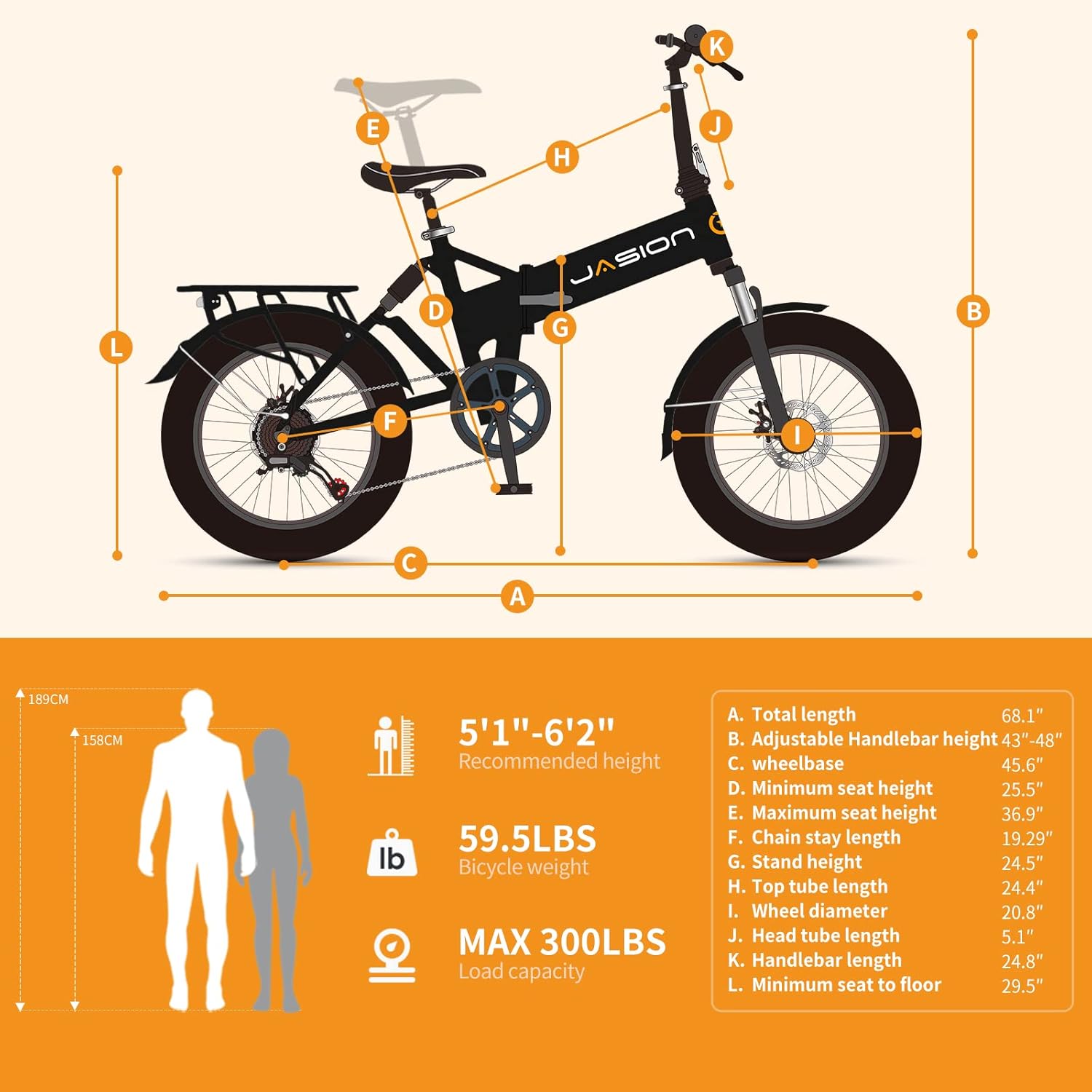 Jasion EB7 2.0 Electric Bike for Adults 2PCS, 850W Peak Motor 28MPH Max Speed Folding Ebike, 48V 10AH Removable Battery, 20" Fat Tire with Dual Suapension, 7-Speed Electric Bicycles, UL Certifiled