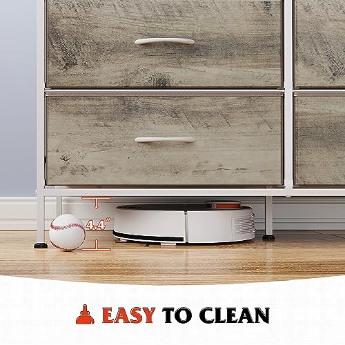 WLIVE 9 Drawer Dressers, Modern Large Wood Dresser Chest for Bedroom Organize with Sturdy Metal Handle, TV Stand for 75 inch TV, Living Room Office, Hallway, Ball Bearing Slide, Grey Oak (63" W)