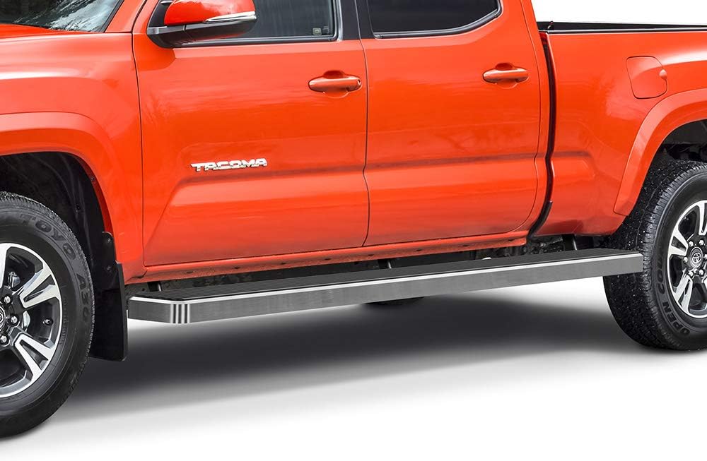 APS iBoard Running Boards 5in Black Compatible with Toyota Tacoma 2005-2021 Double Crew Cab (Nerf Bars Side Steps Side Bars)