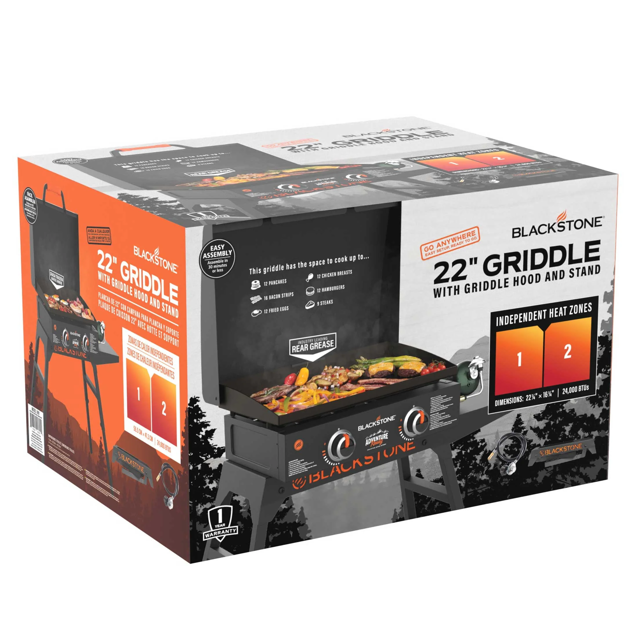 Blackstone Adventure Ready 22 Propane Griddle with Stand and Adapter Hose