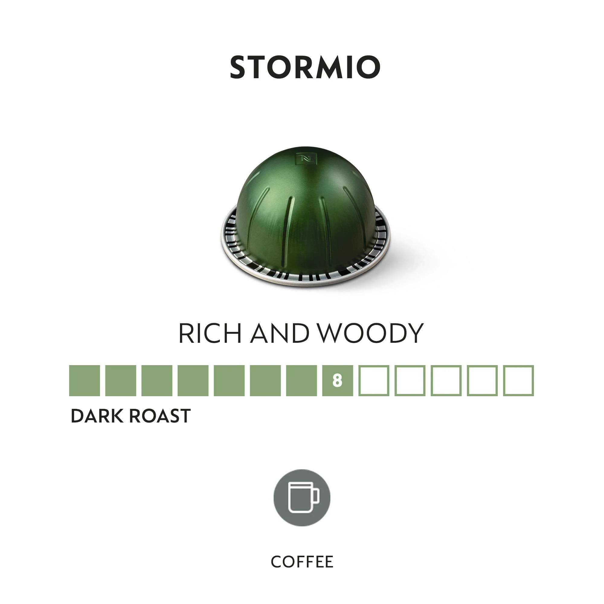 Nespresso Capsules VertuoLine, Stormio, Dark Roast Coffee, 30 Count