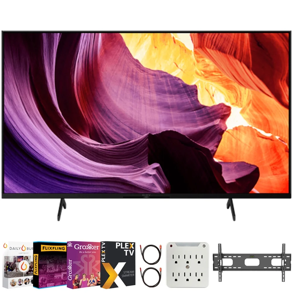 Sony 55" X80K 4K Ultra HD LED Smart Television KD55X80K (2022 Model) Bundle with Complete Mounting