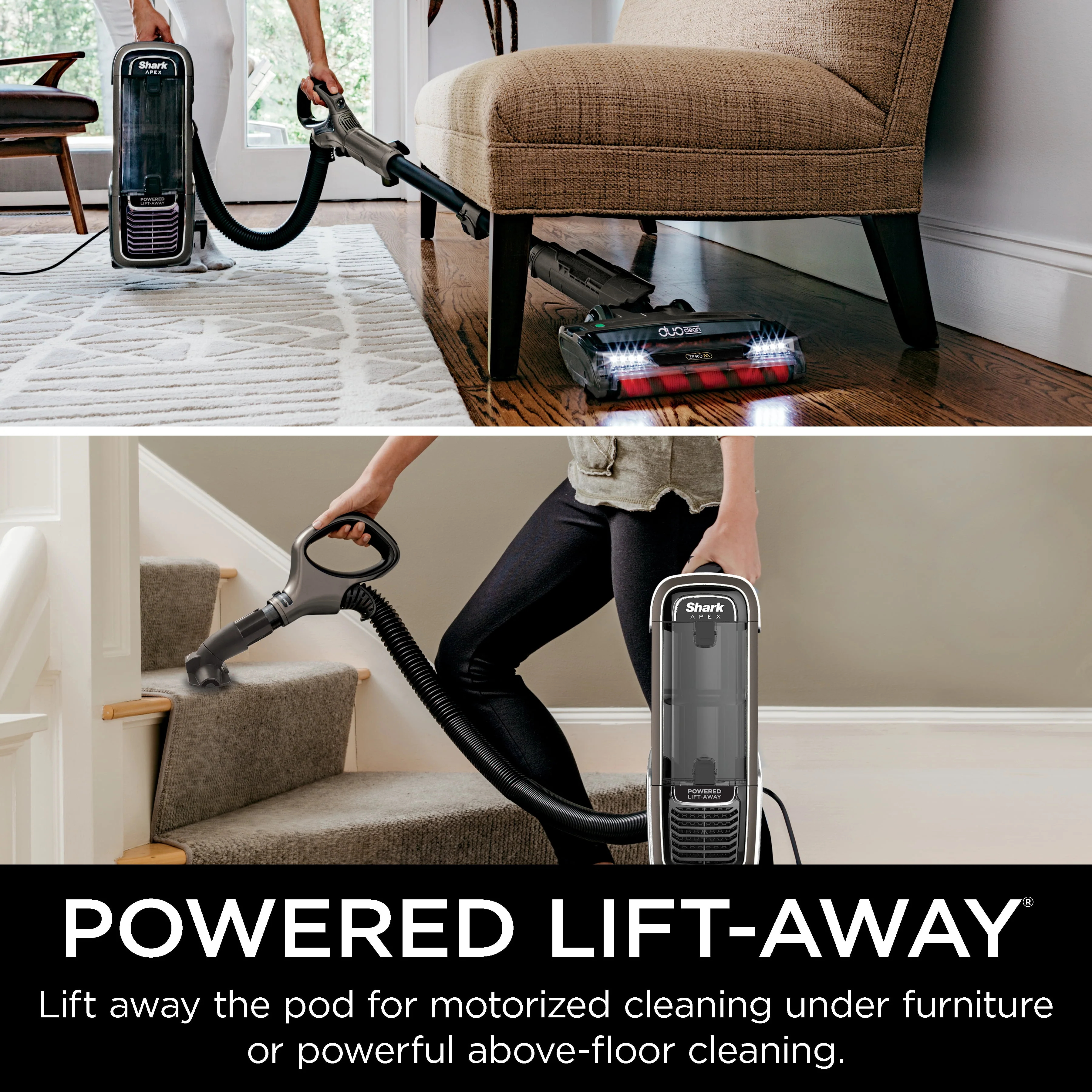 Shark AZ1002 Apex Powered Lift-Away Upright Vacuum with DuoClean  Self-Cleaning