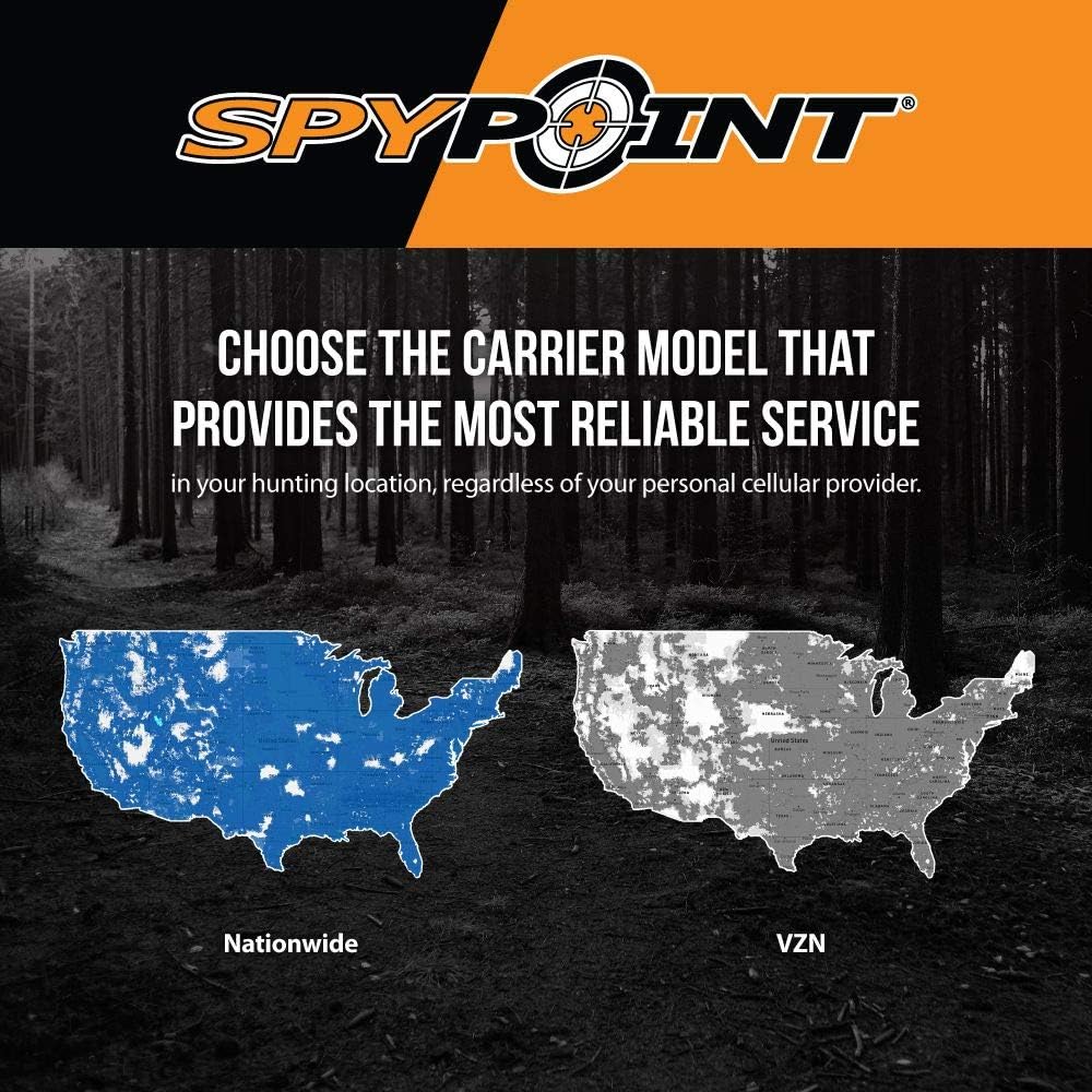 SPYPOINT LINK-MICRO-LTE-V Cellular Trail Camera 4 LED Infrared Flash Game Camera with 80-foot Detection and Flash Range LTE-Capable Cellular Trail Camera 10MP 0.5-second Trigger Speed Hunting Camera