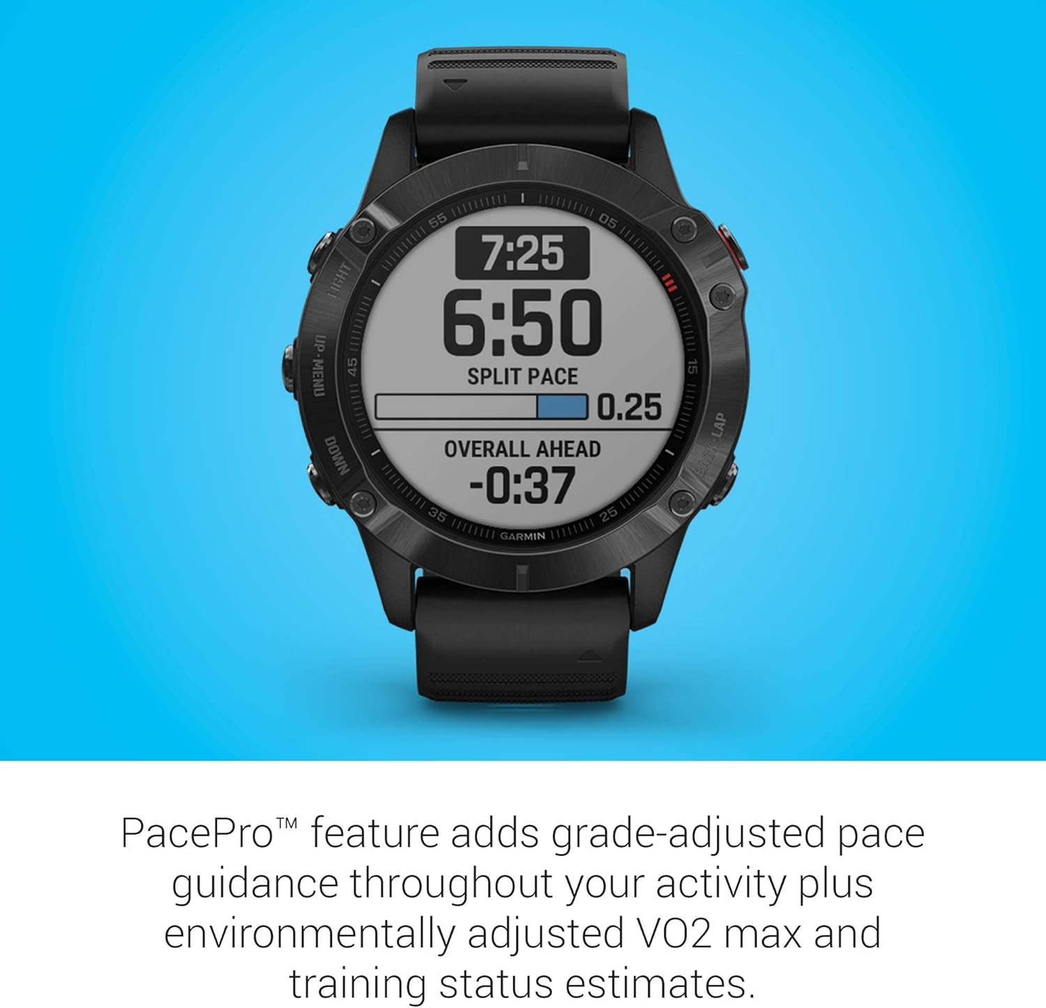 Garmin Fenix 6 Pro, Premium Multisport GPS Watch, Features Mapping, Music, Grade-Adjusted Pace Guidance and Pulse Ox Sensors, Black (Renewed)