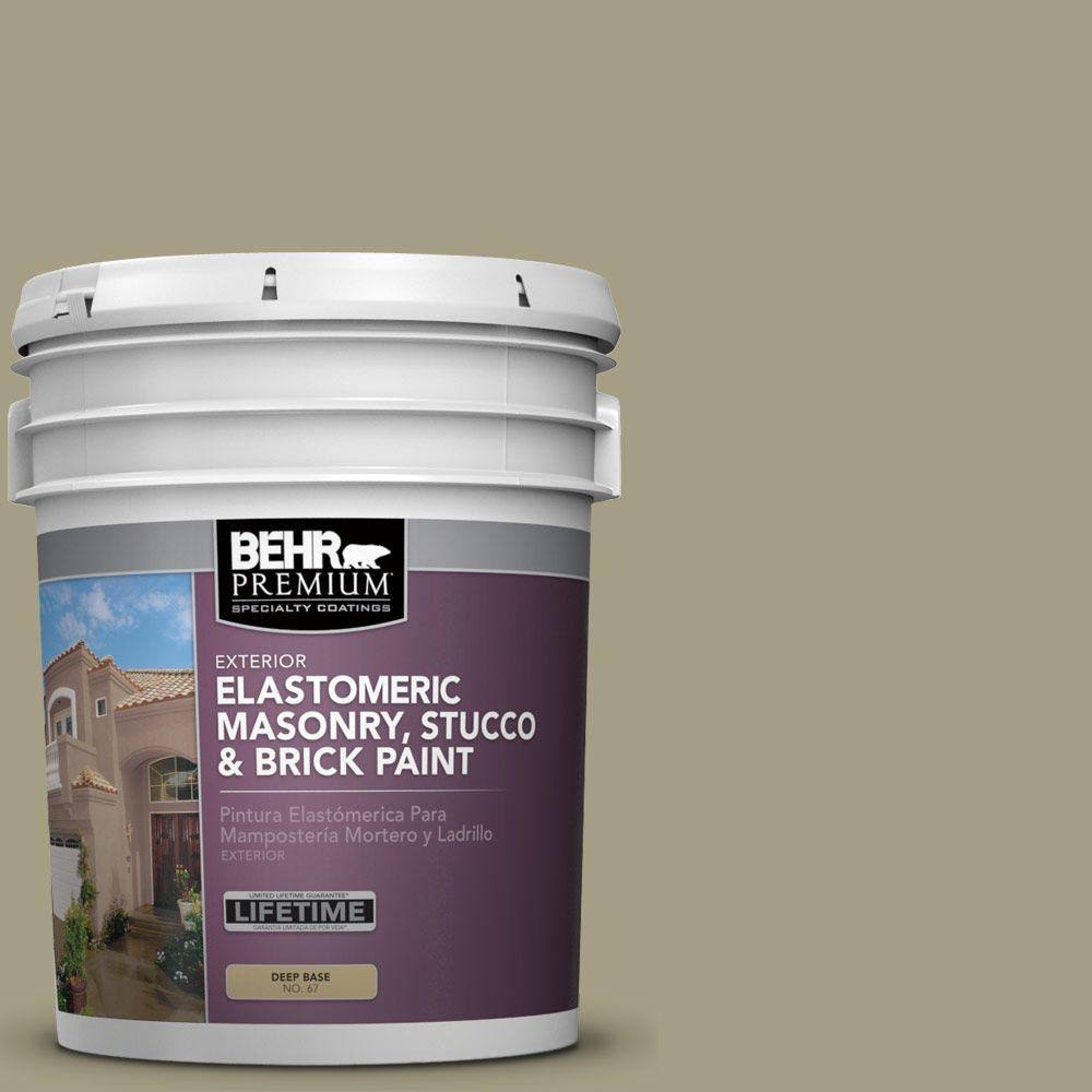 BEHR Premium 5 gal. #MS-51 Sage Moss Elastomeric Masonry, Stucco and Brick Exterior Paint 07115605