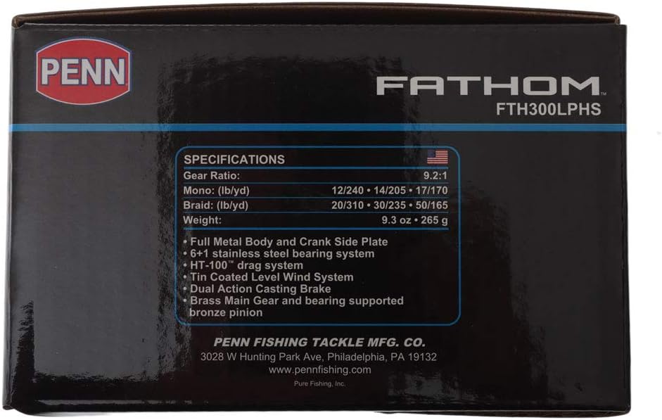 PENN Fathom Low Profile Reel Black Gold 9.2 oz