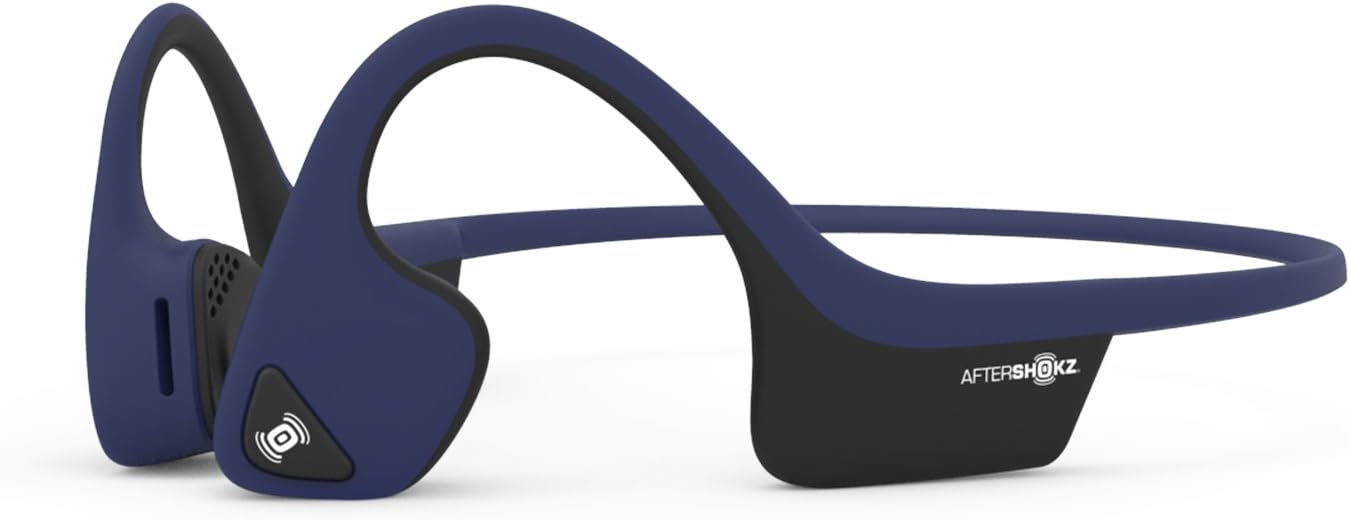 AfterShokz Air Bone Conduction Wireless Bluetooth Headphones with Reflective Strips, Slate Grey