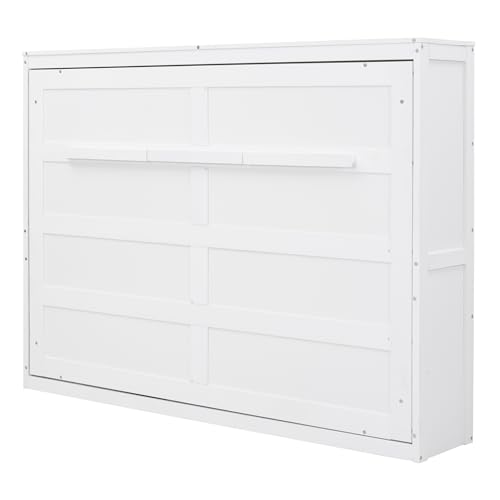 Full Size Murphy Bed Wall Bed,Space-Saving Wall Bed for Multipurpose Rooms,Full size murphy bed cabinet,Sleeping Arrangement for Multipurpose Area, Bedroom, Guest Room, or Living Room (White, Full)