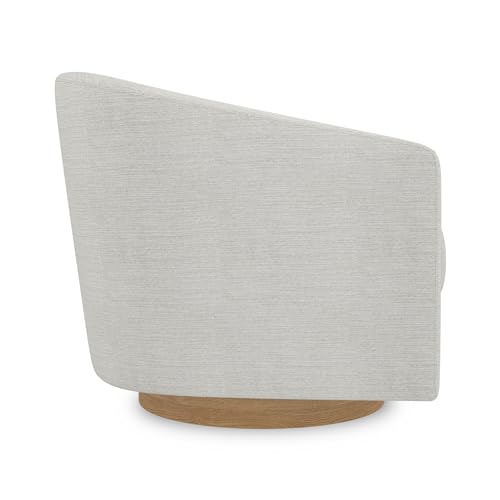 Swivel Accent Chair, Upholstered Barrel-Curved Chair with Arm and Backrest, Comfy Club Chair for Living Room, Reading Room, Bedroom, Fog Grey