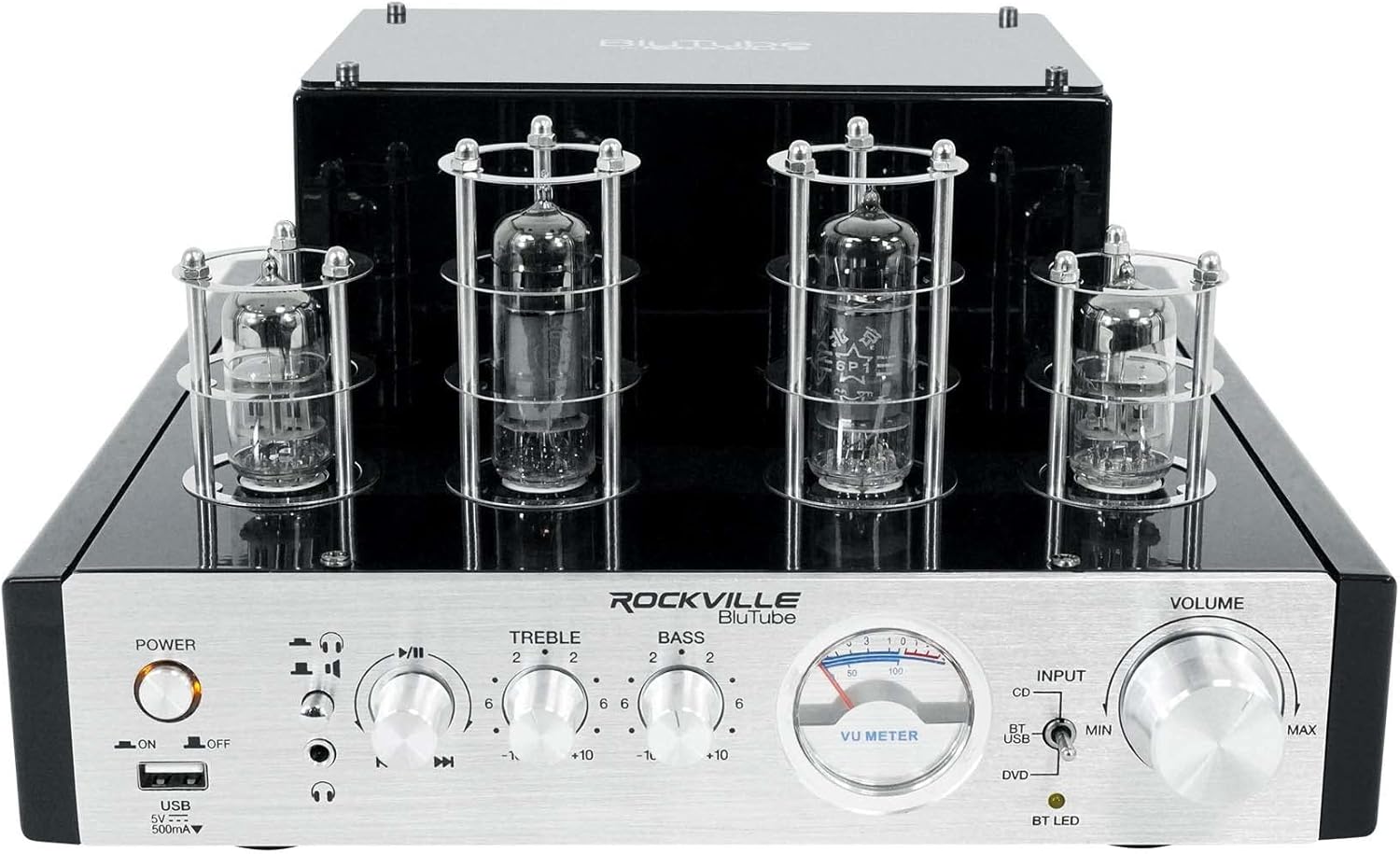 Rockville BluTube WD 70w Bluetooth Tube Amplifier/Home Stereo Receiver 2-Tone