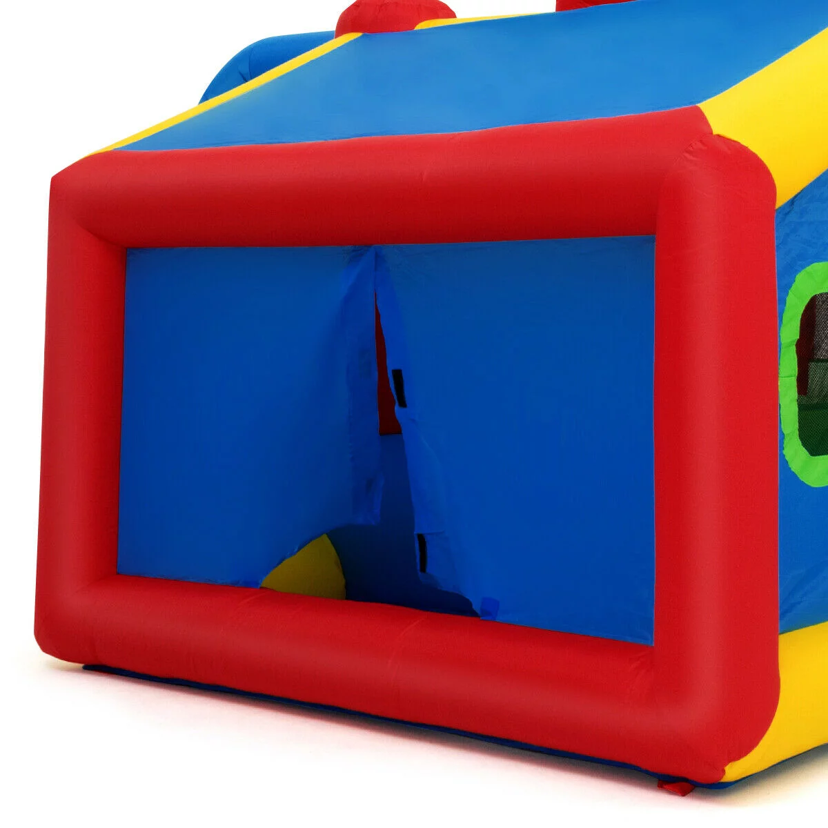 Gymax Inflatable Bounce House Kids Slide Jumping Castle w/ Ball Pit and 480W Blower