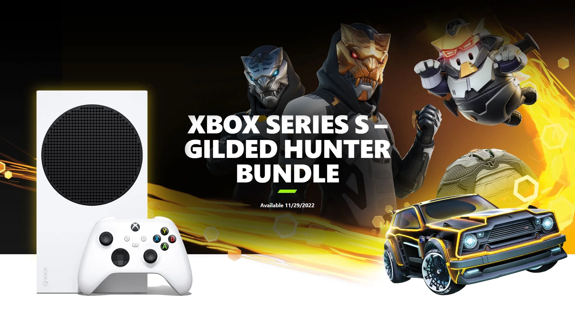 Microsoft Xbox Series S Gilded Hunter Bundle - Fortnite, Rocket League & Fall Guys with Gears 5 Full Game and Mytrix High Speed HDMI - Xbox Digital Version Console Bundle