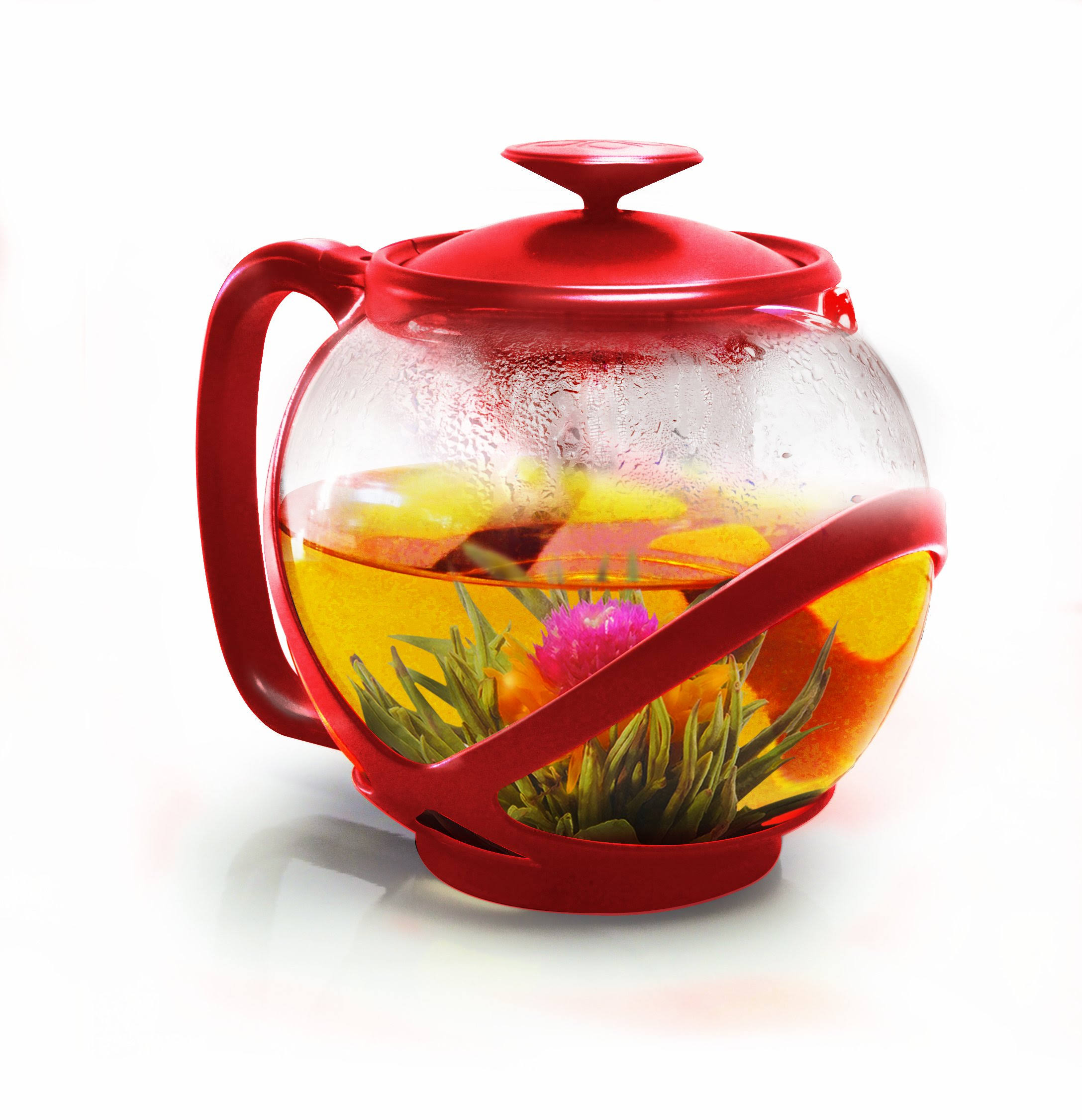Primula PTRE-2340 Tempo Teapot with Infuser and Lid 40-Ounce Red