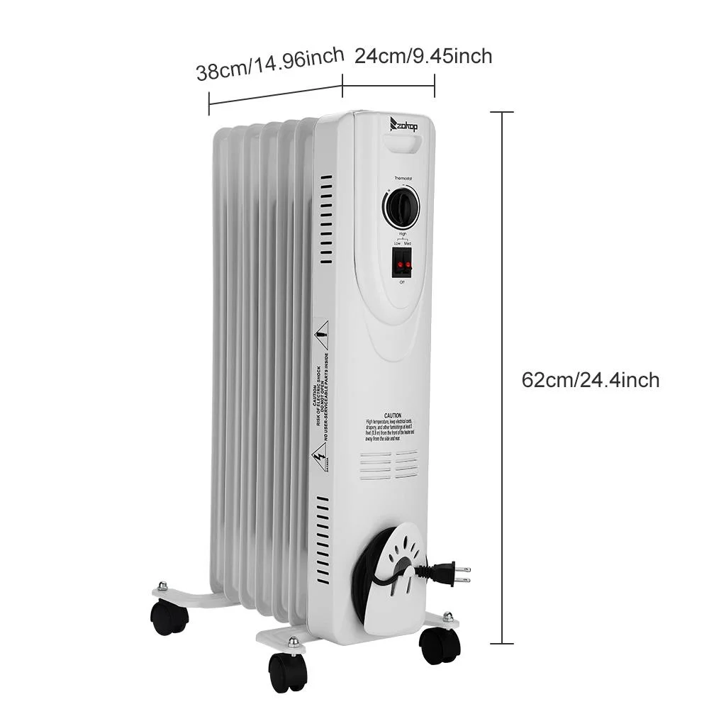 Ktaxon Portable 1500W Oil Filled Electric Radiator Heater Space Heater, White