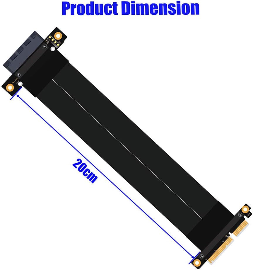 Pcie Extension Cable Pcie x16 Extension Cable PCIE Express3.0 16X Extension Cable pcie Riser (pcie 16X 180 Degree Cable 20cm)