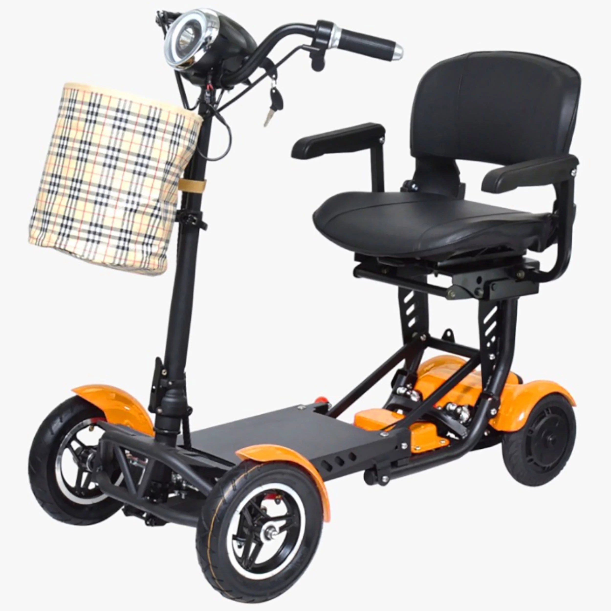 Bangeran Electric Mobility Scooter, 4 Wheel Foldable Portable, Up to 12 Miles - Blue