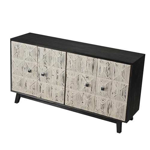 NicBex Modern Gold Accent Sideboard Cabinet,Large Buffet Storage Cabinet with 1 Shelf Each,Sideboard Buffet Cabinet for Living Room and Entryway,White
