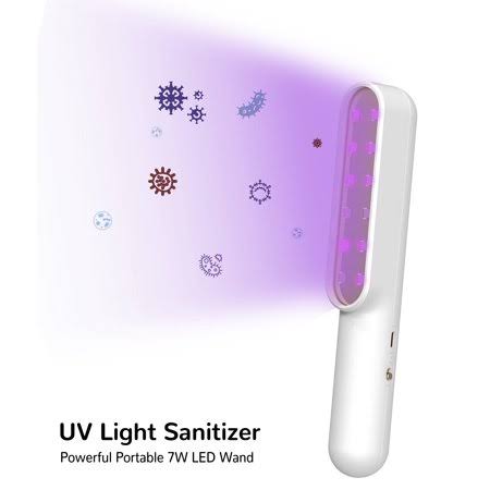 LEONNS UV Light Wand Handheld Sanitizer | Ultraviolet Portable Sterilizer | Portable Germicidal Light with UV-C Disinfection, Si