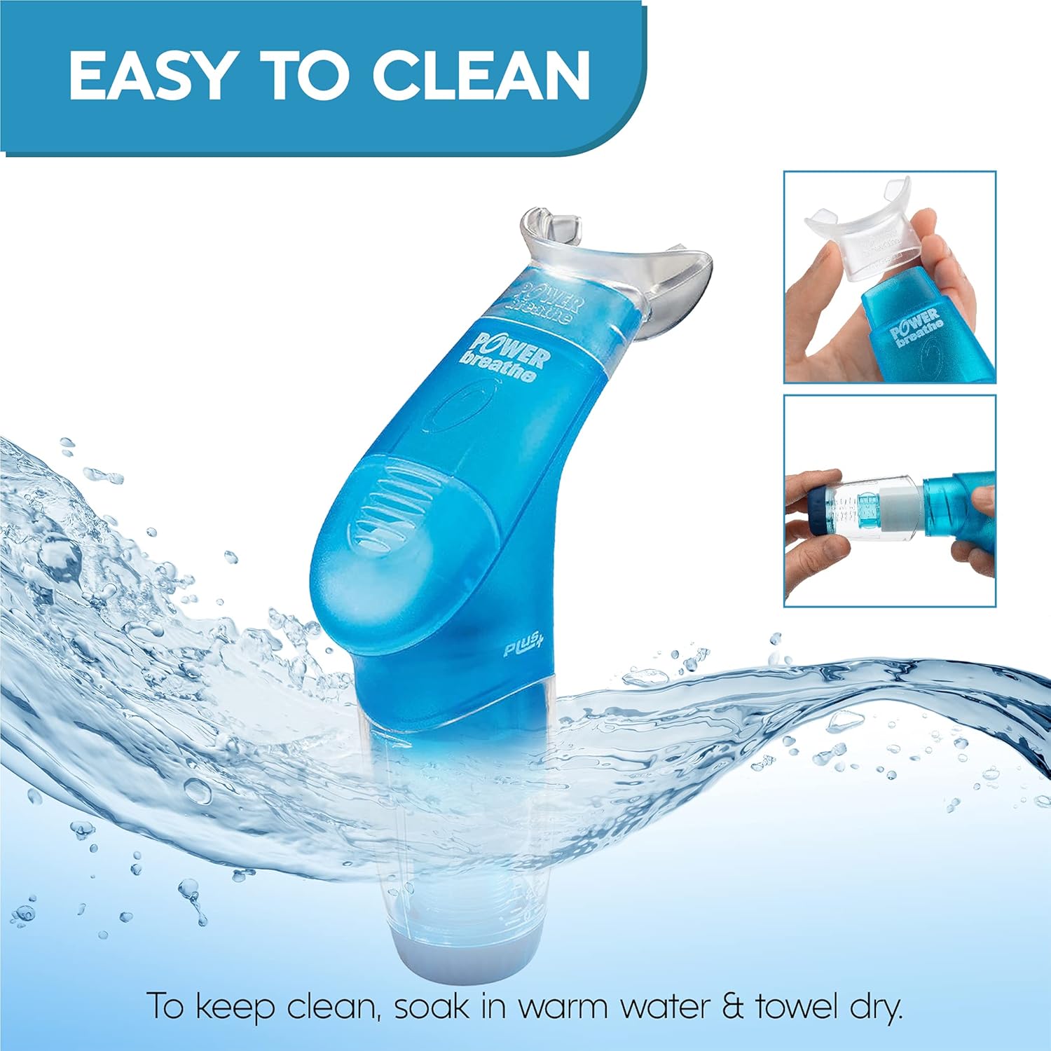 POWERbreathe - Breathing Exercise Device for Lungs, Breathing Trainer and Therapy Tool to Strengthen Breathing Muscles and Help Lung Capacity, Inspiratory Muscle Trainer - Blue, Medium Resistance