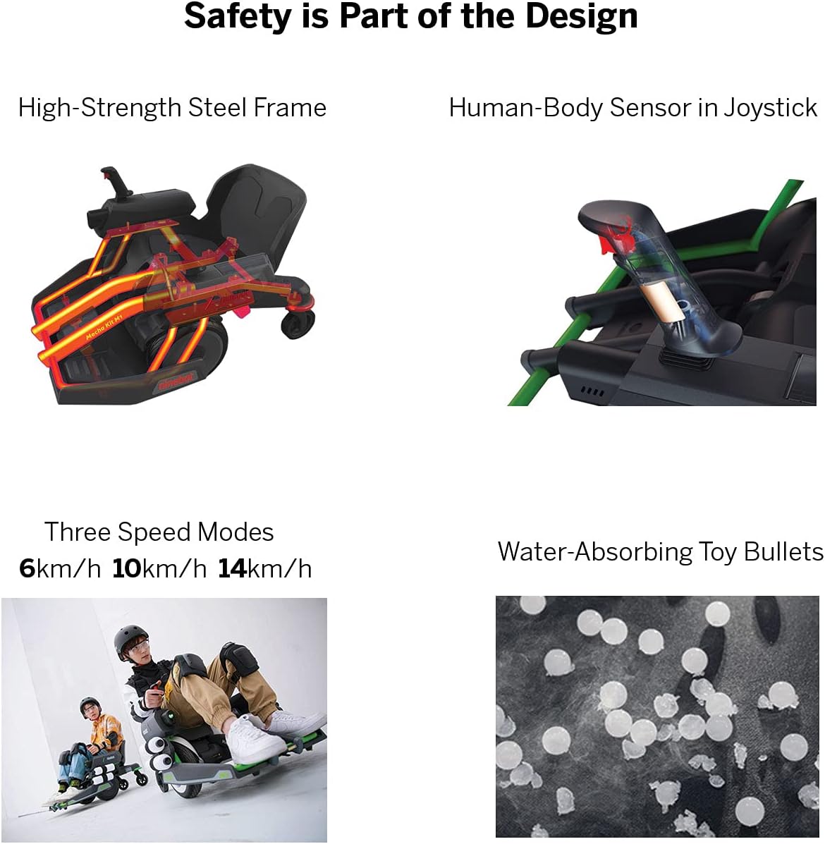 Segway Ninebot Mecha Kit, Applicable to Electric Self-Balancing Scooter, Human-Body Sensor in Joystick, Mobile App Integration (Not Included Ninebot S Models)