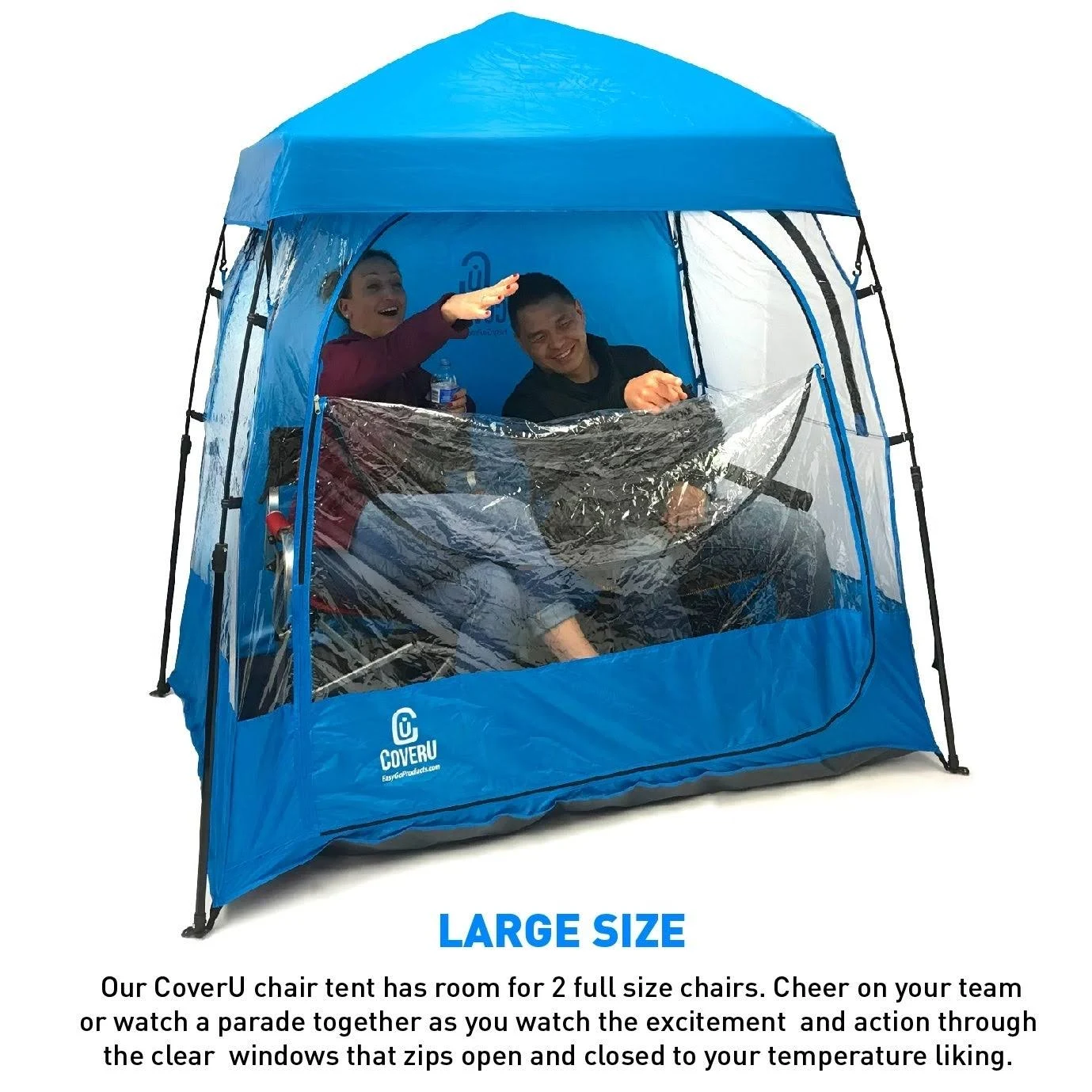 CoverU Sports Shelter - 2 Person Weather Tent Pod (Blue)