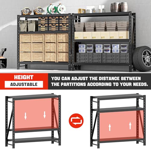 5 Tier Heavy Duty Metal Shelving Unit - Industrial Storage Shelf for Garage and Industrial Use - Durable Storage Shelf Organizer, 24" D x48" W x72" H