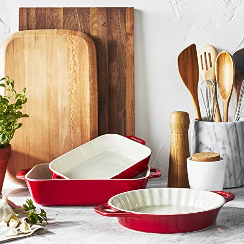 Staub Ceramic Baking Dish Set, 3pc, Cherry