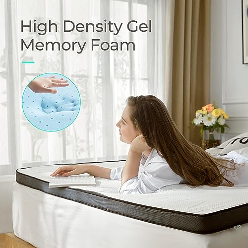 LINSY LIVING Full Mattresses Toppers 3 Inches, Gel Memory Foam Mattress Topper, Cooling Mattress Topper with Ventilated Design, Removable and Washable Cover, No-Slip Design, Bed Topper Full Size