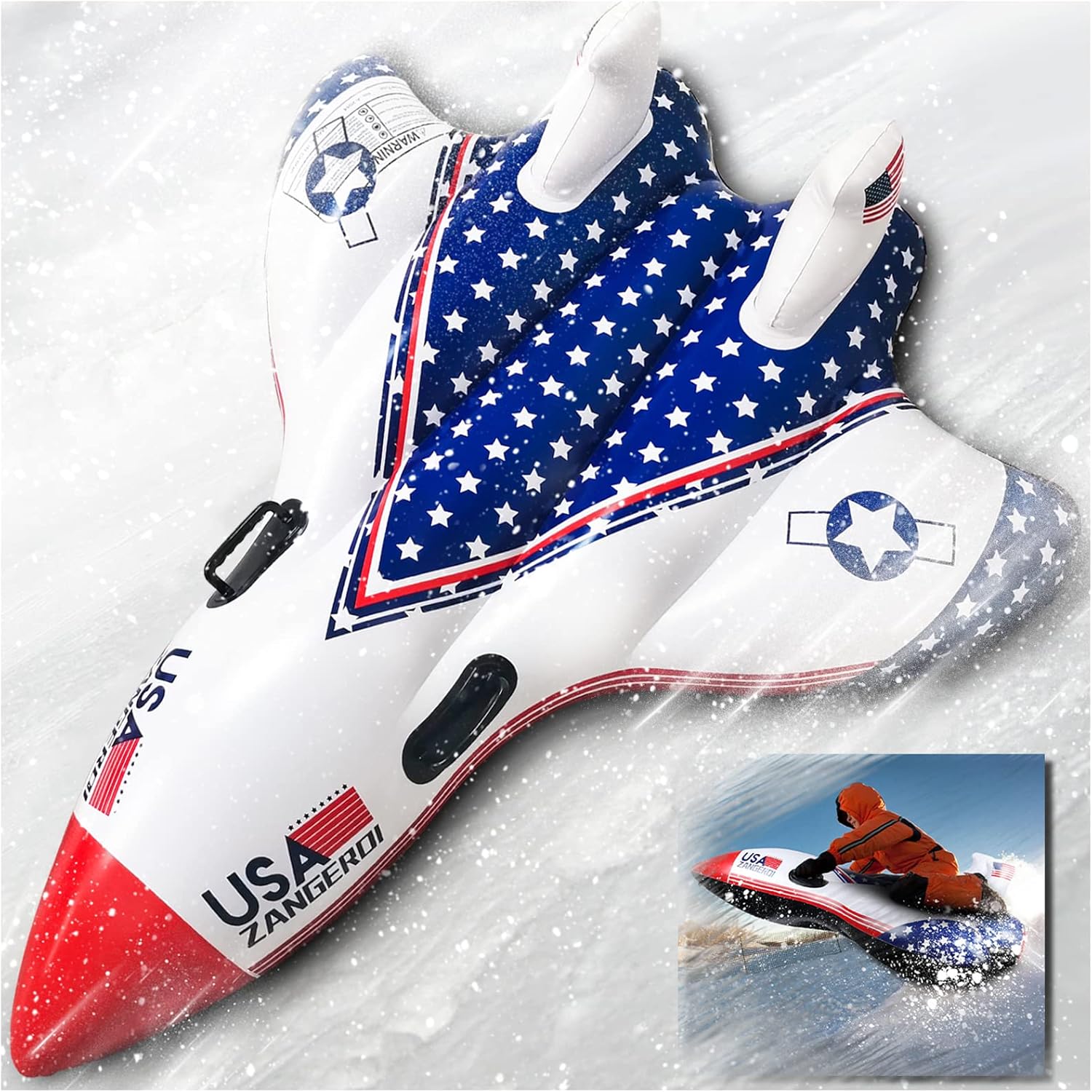 Snow Tube Snow Tubes for Sledding Snow Sled for Kids Snow Sleds for Kids and Adult Snow Tubes for Sledding Kids Snow Tube Heavy Duty Inflatable Snowmobile Snow Sled Snow Tubes for Adults Pack of 2