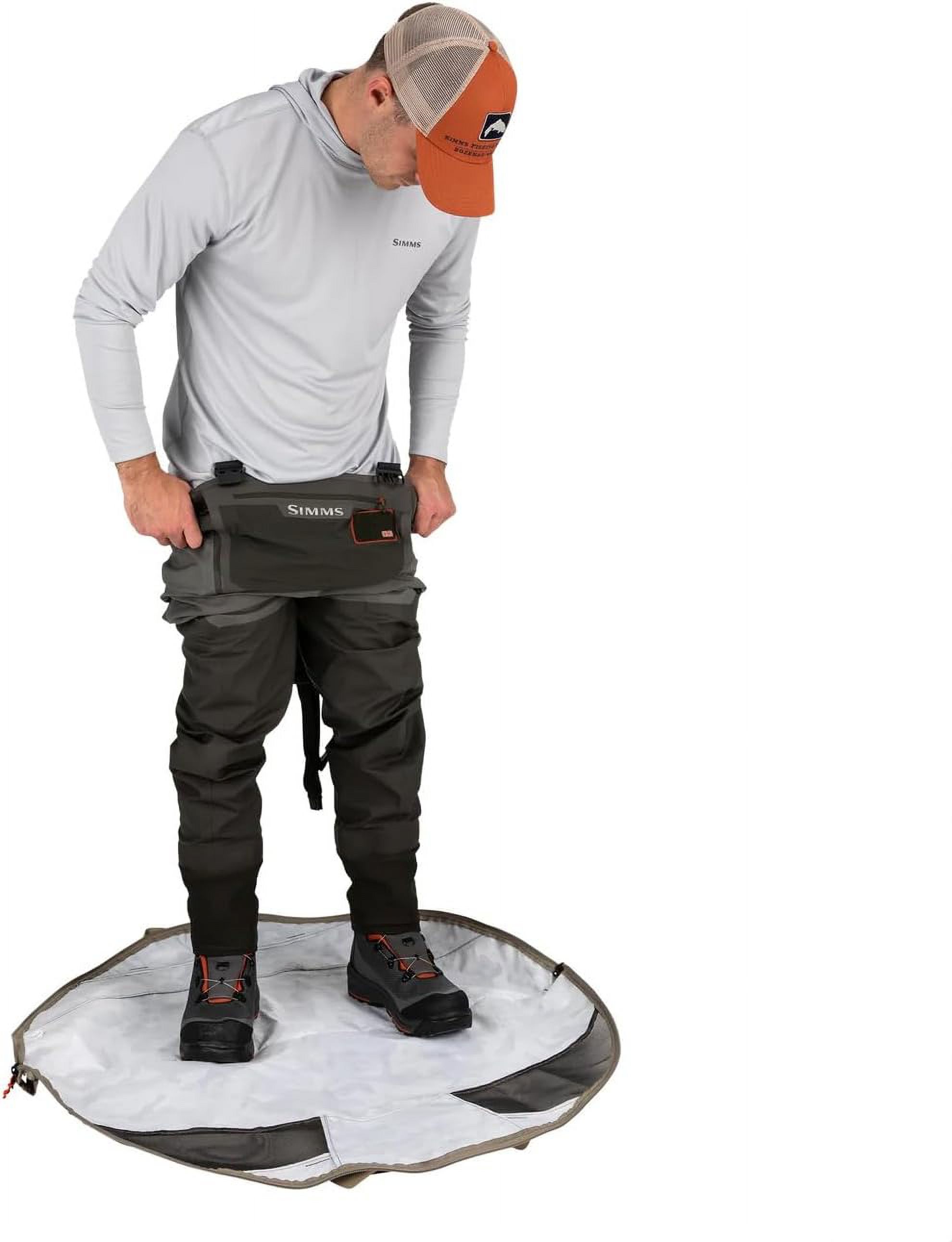 Simms Taco Wader Bag - Versatile Wader Storage Duffel with Changing Mat for Hunting & Fishing, Wader & Boot Storage, Dry Storage Bag with Mesh Ventilation, Foldable Wader Bag, Simms Orange